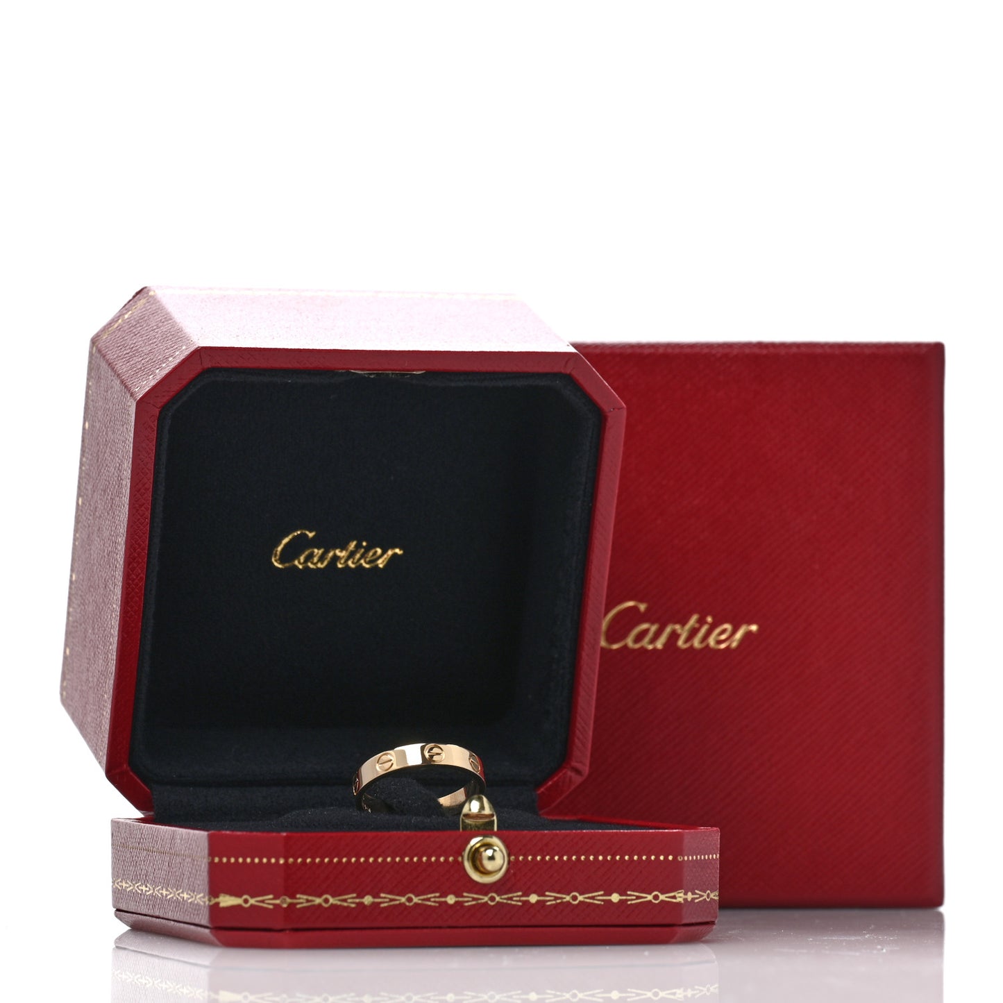 18K Yellow Gold 3.5mm LOVE Wedding Band Ring 53 6.5