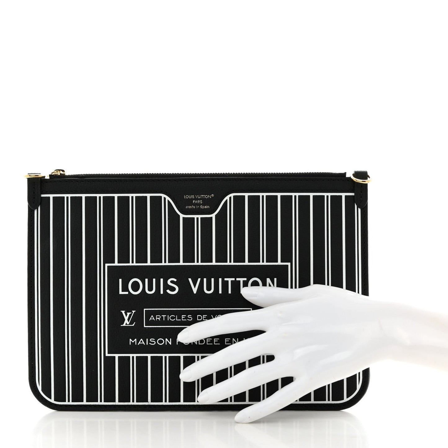 Calfskin Neverfull Inside Out MM Pochette Black
