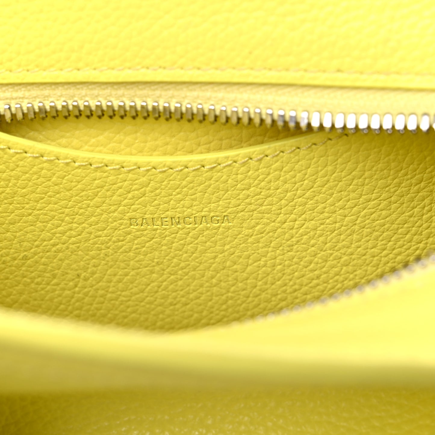 Grained Calfskin Neo Classic Silver Hardware Mini City Light Yellow