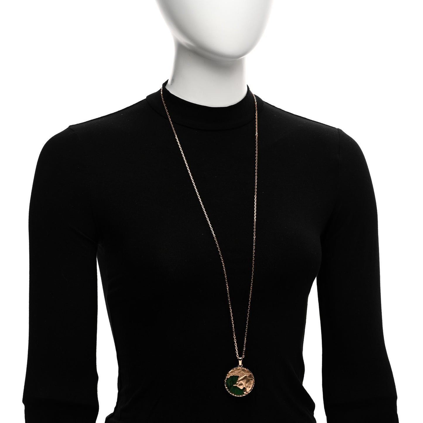 18K Rose Gold Aventurine Zodiac Taurus Pendant Long Necklace