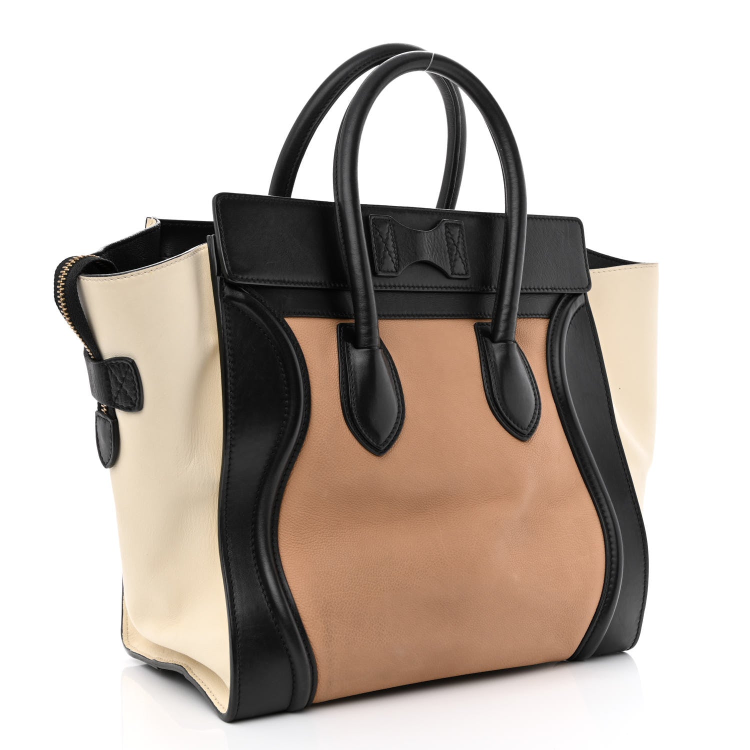 Celine Velluto Calfskin Mini Tri-Color Luggage Flesh 3 of 11