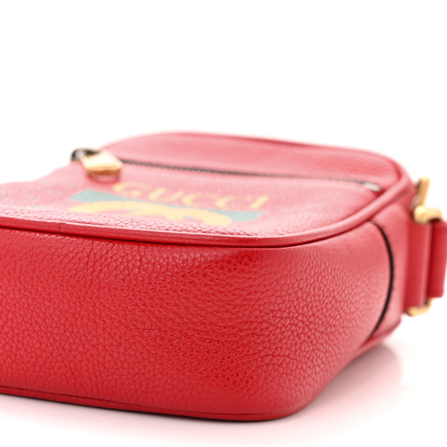 Gucci Dollar Calfskin Logo Mini Messenger Bag Hibiscus Red Yellow Green 10 of 10