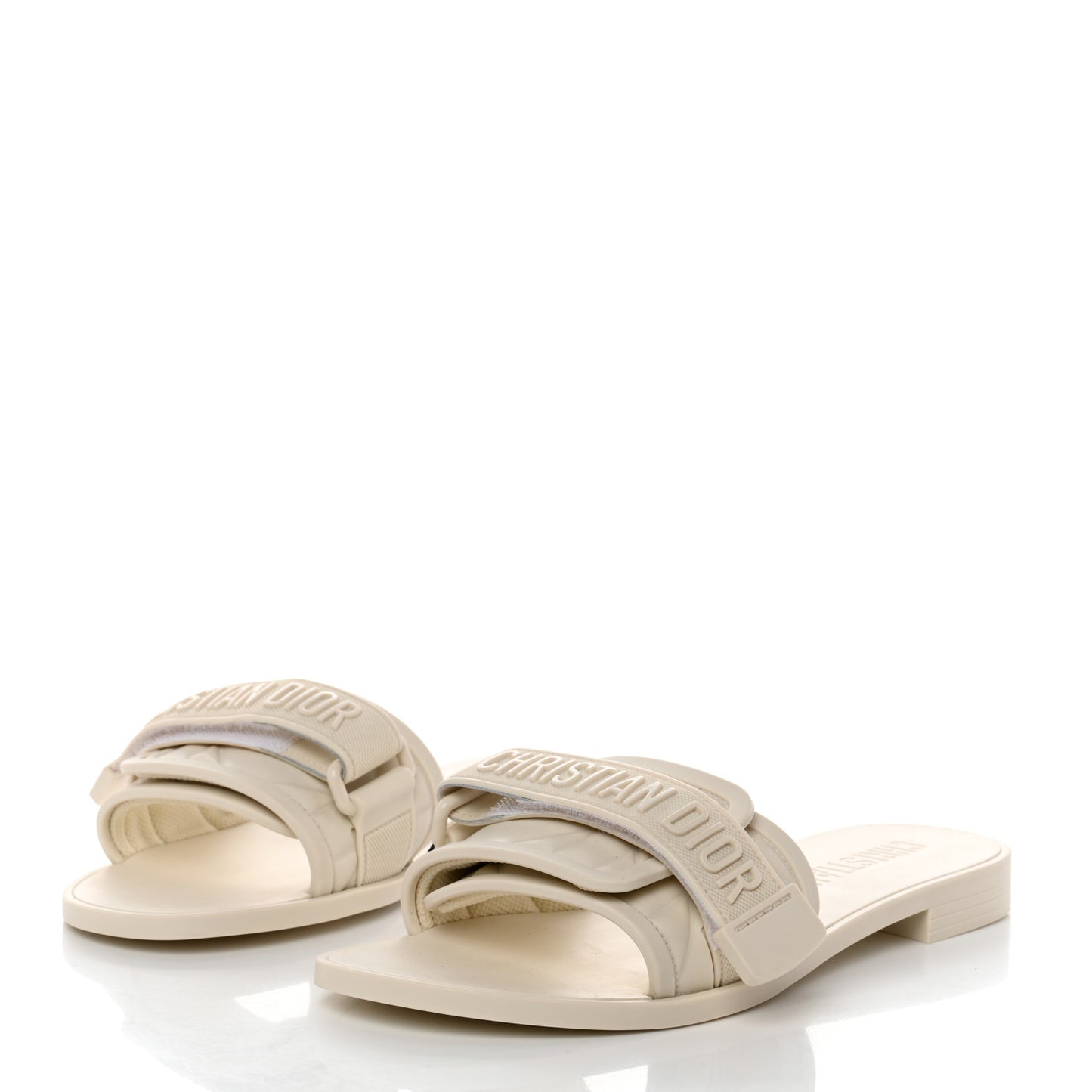 Rubber Macrocannage Dio(r)evolution Slide Sandals 41 Off White