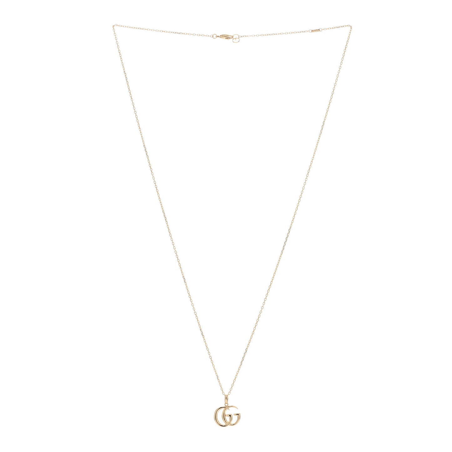 18K Yellow Gold Running G Pendant Necklace