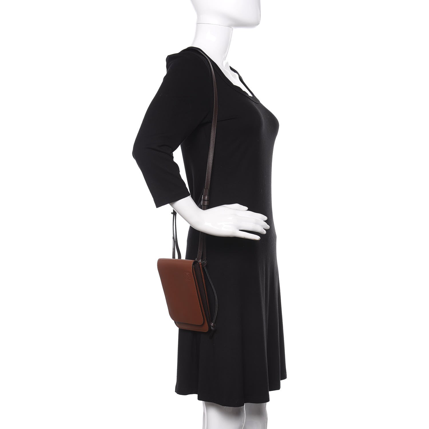 Loewe Smooth Calfskin Gusset Flat Crossbody Cognac 2 of 9