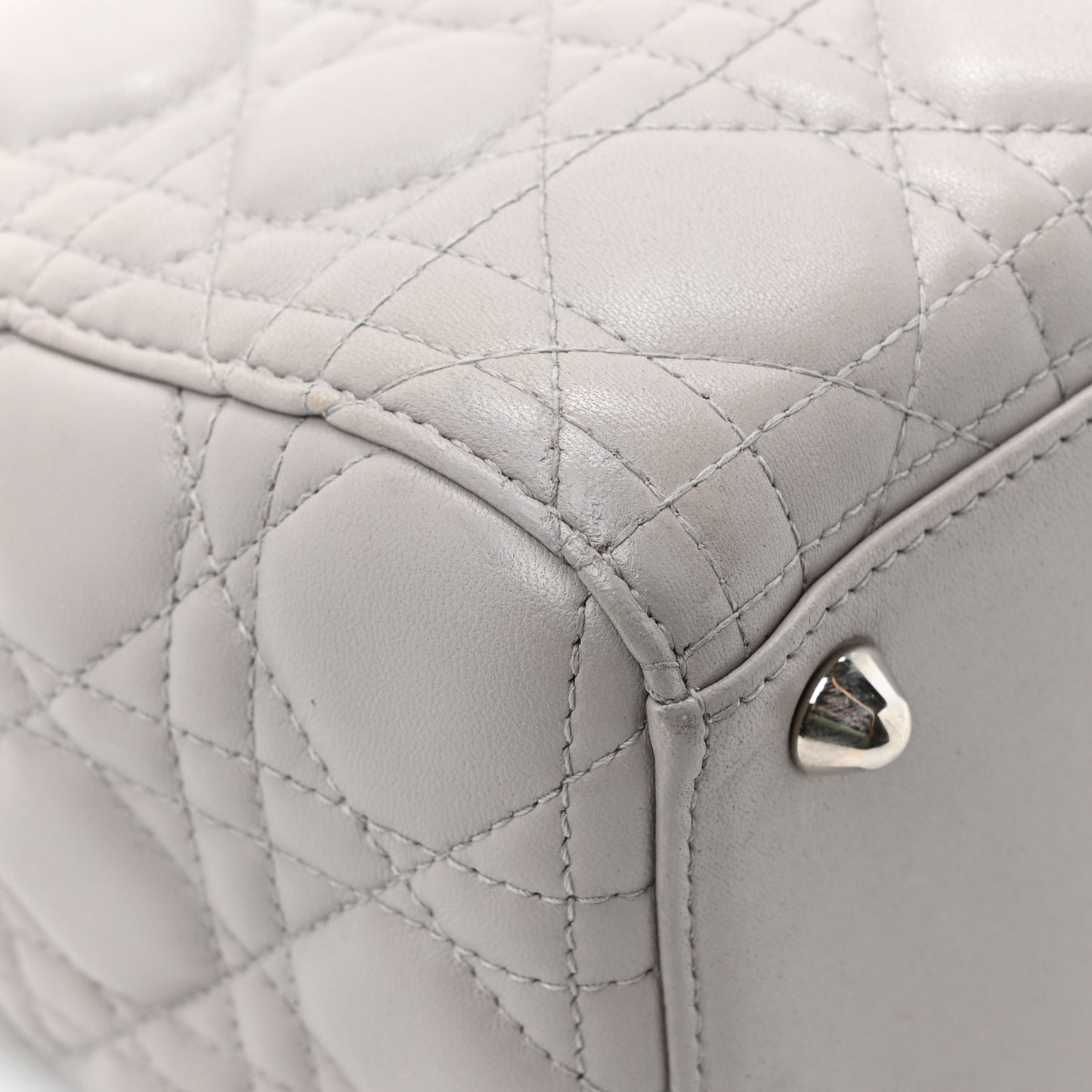 Lambskin Cannage Large Lady Dior Light Grey
