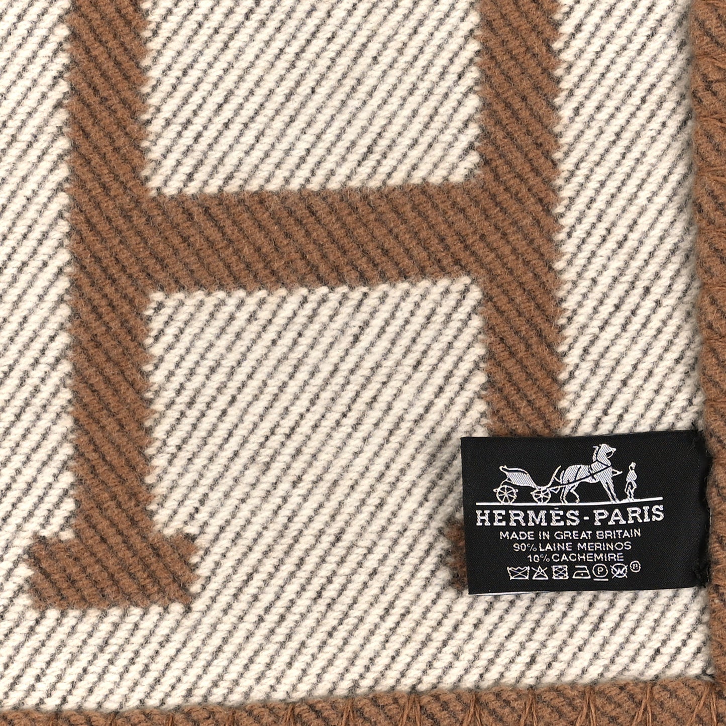 Wool Cashmere Avalon Blanket Ecru Camel
