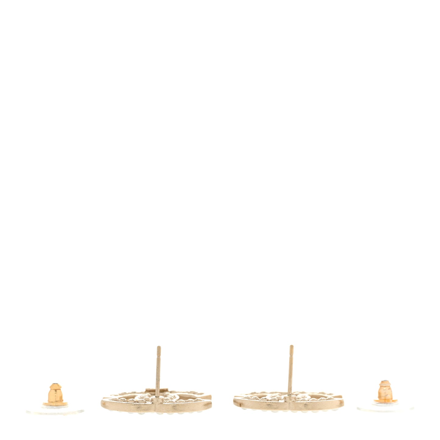 Pearl CC Stud Earrings Gold