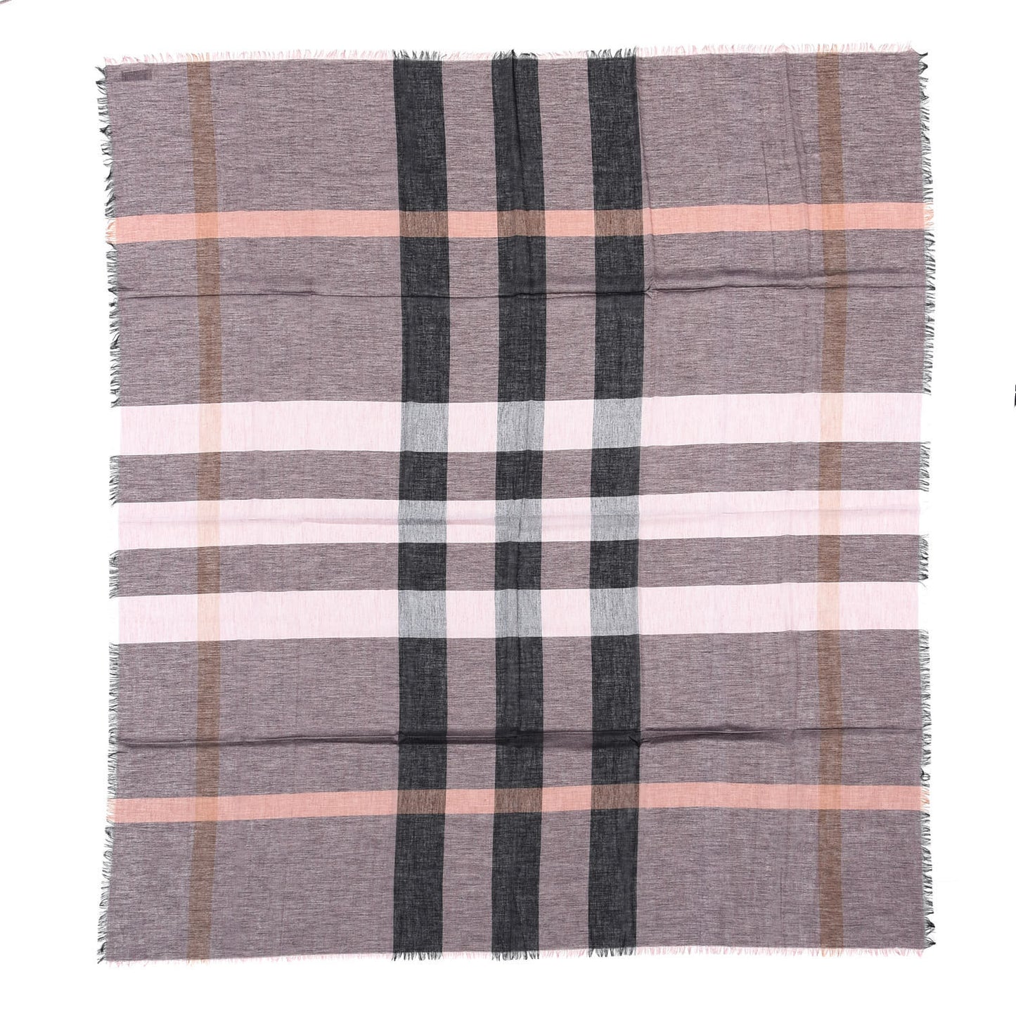 Modal Wool Relaxed Mega Check Square Scarf Antique Rose