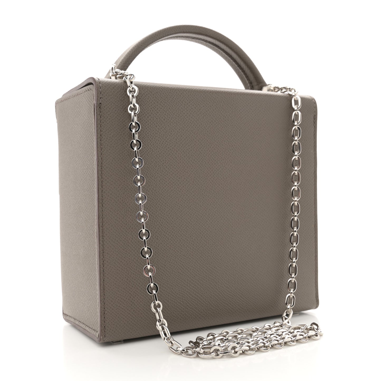 Epsom Cinhetic Boxy Top Handle Bag Etain