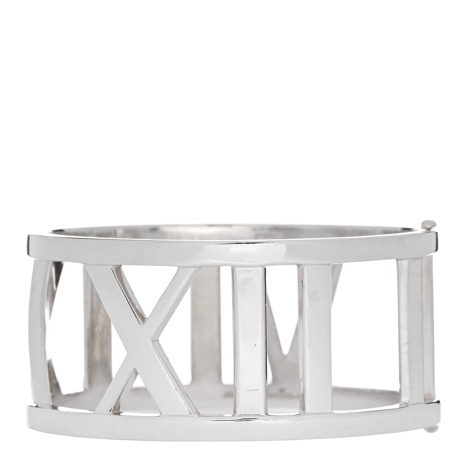 Tiffany Sterling Silver Wide Atlas Hinged Bangle Bracelet 2 of 4