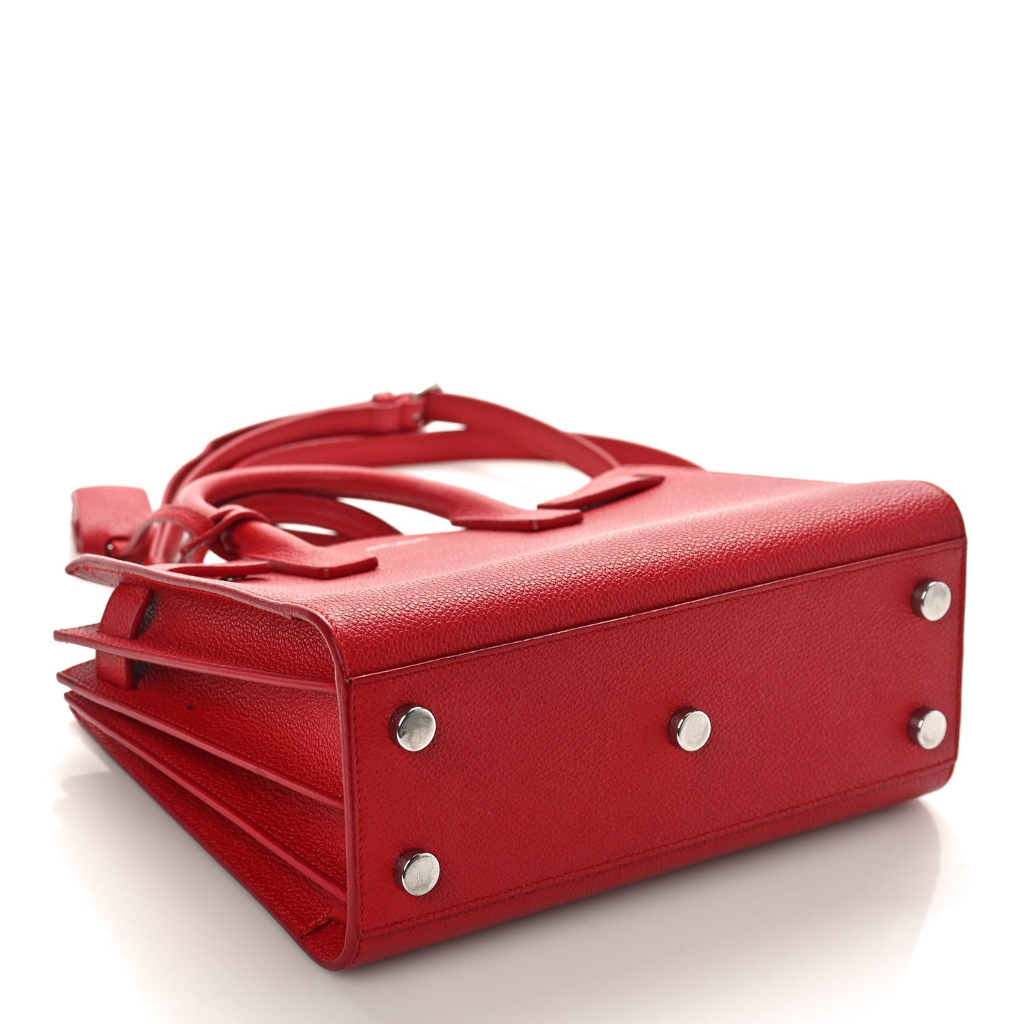 Grained Calfskin Nano Sac De Jour Lipstick Red