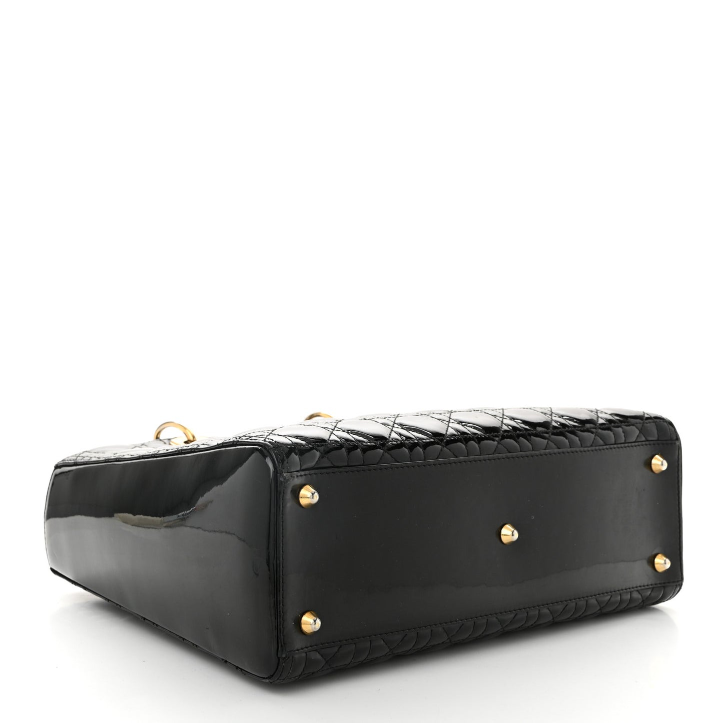 Patent Cannage Large Lady Dior Black