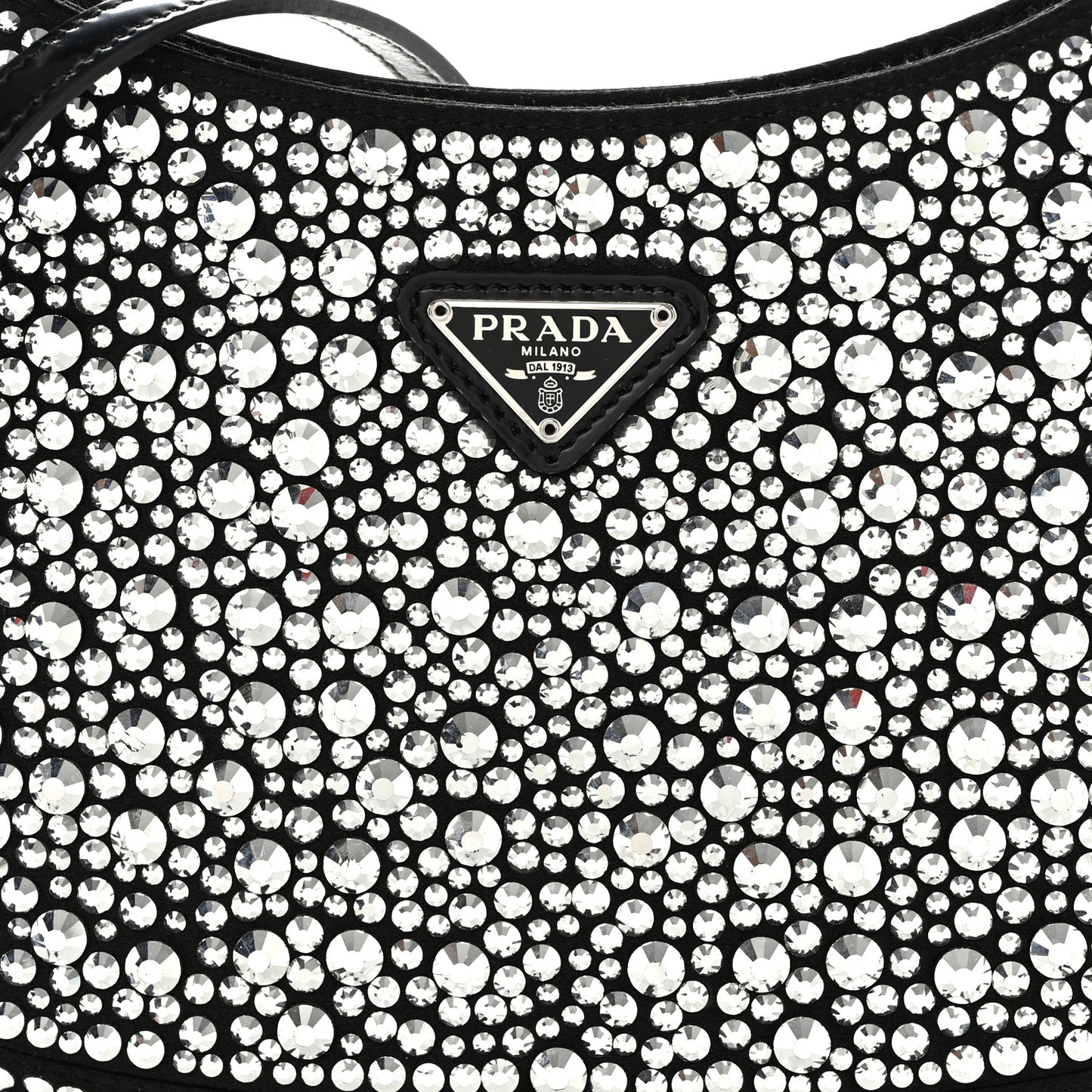 Satin Crystal Cleo Adjustable Strap Shoulder Bag Metal