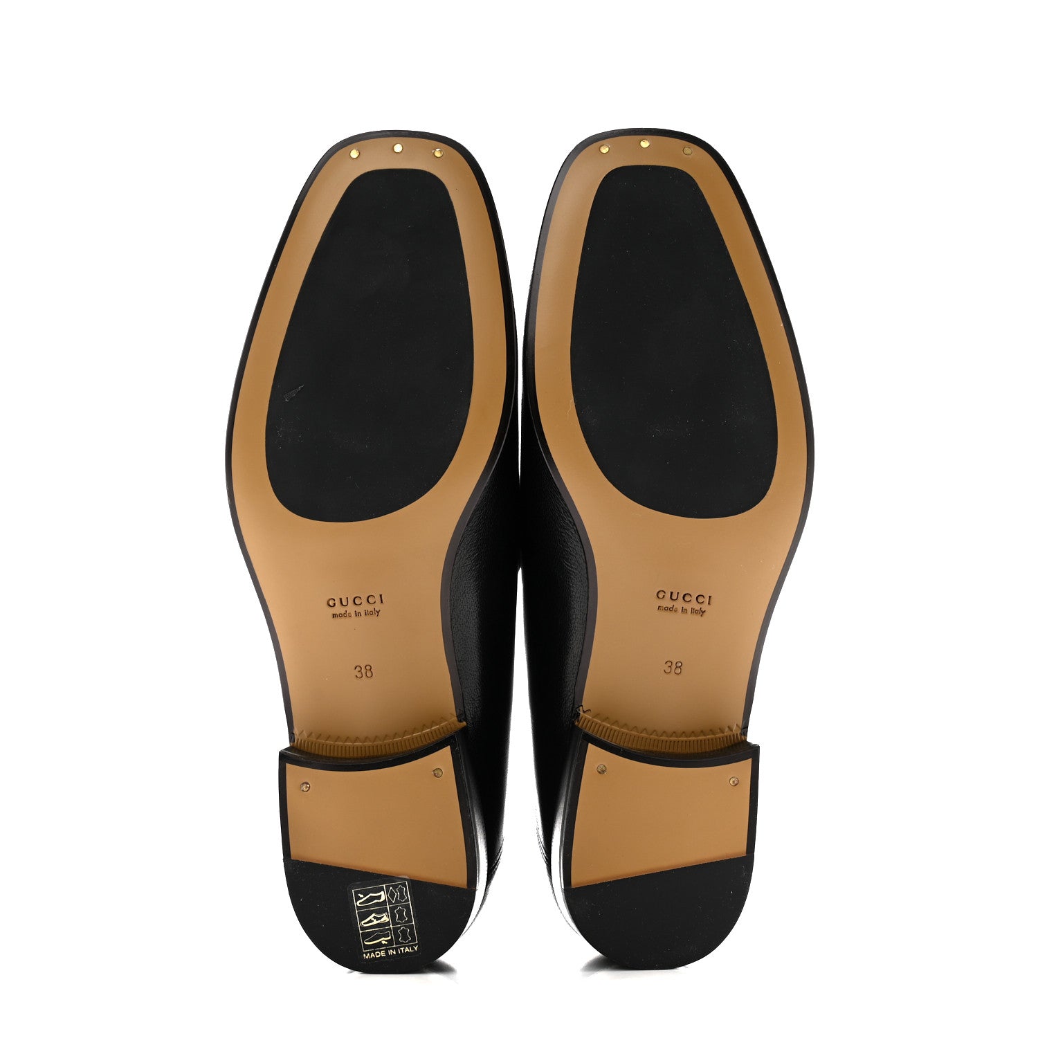 Gucci Goatskin Womens Horsebit Mid-Heel Loafers 38 Black 5 of 9