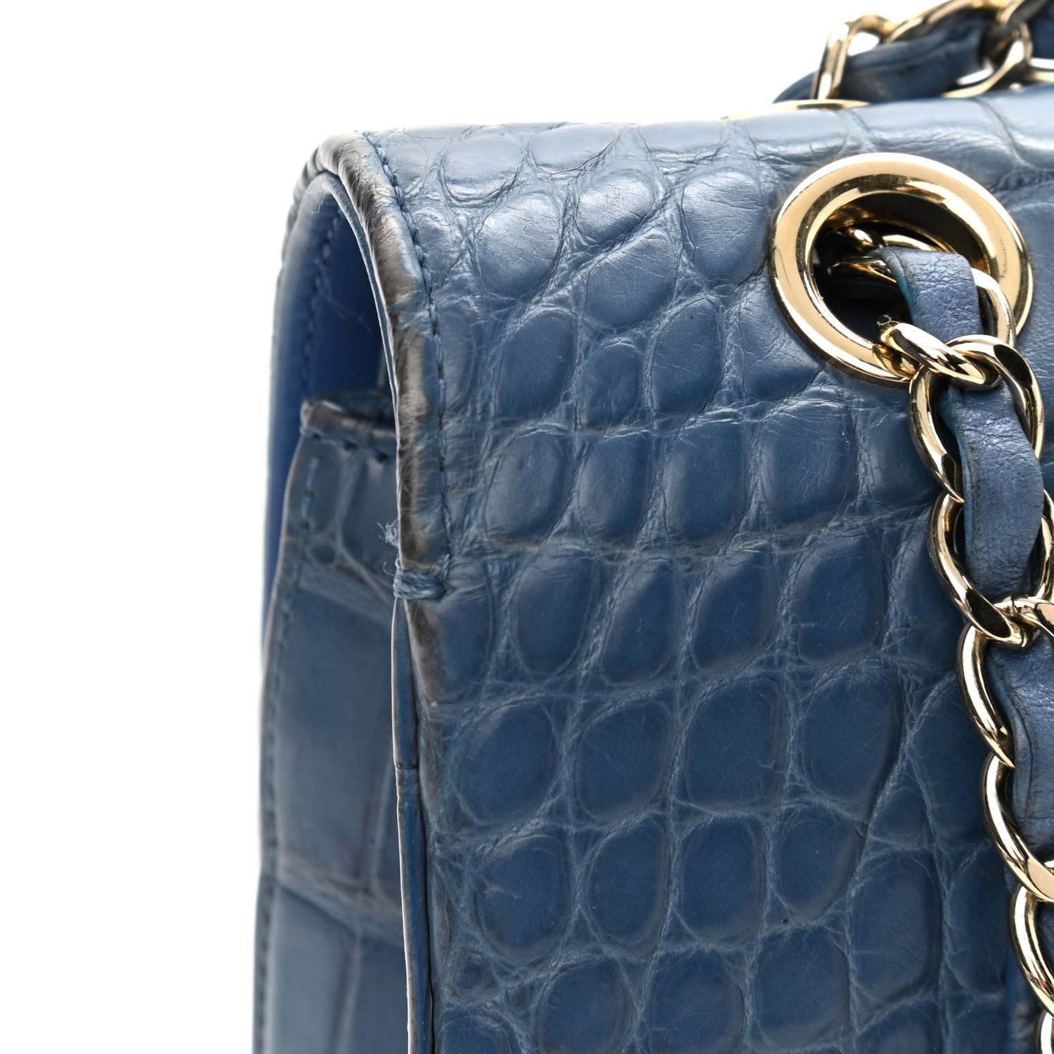 Chanel Alligator Medium Double Flap Blue 14 of 15