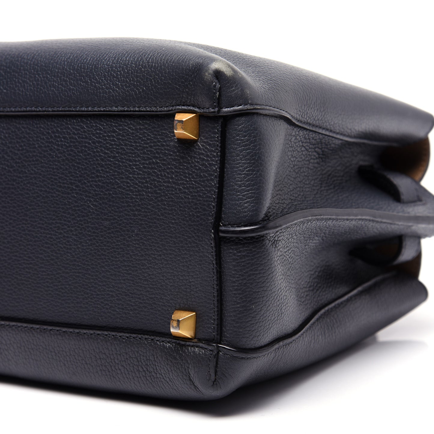 Grained Calfskin Medium Milla Tote Phantom Grey