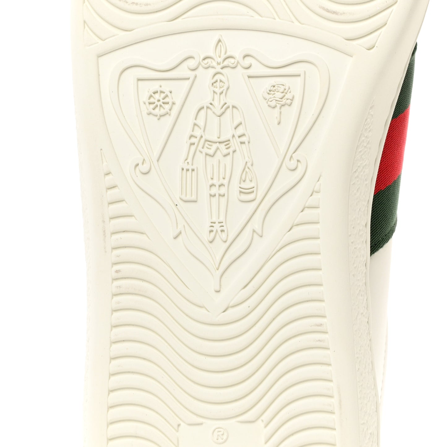 Calfskin Web Apple Embroidered Mens Ace Sneakers 8 White