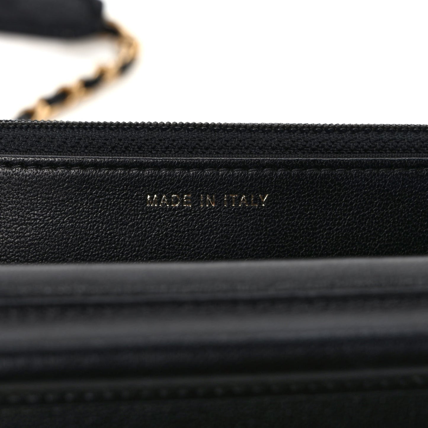 Lambskin Quilted Infinity Wallet On Chain WOC Black