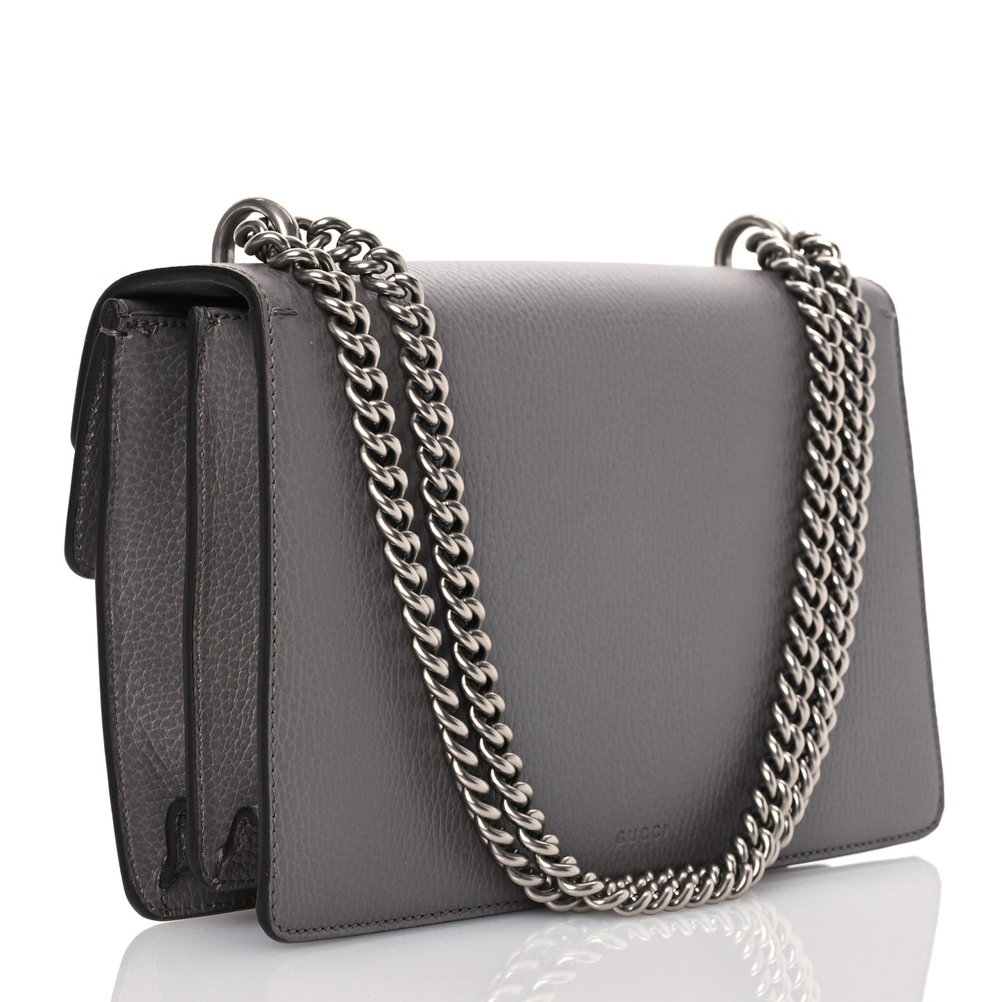 Pebbled Calfskin Small Dionysus Shoulder Bag Dusty Grey