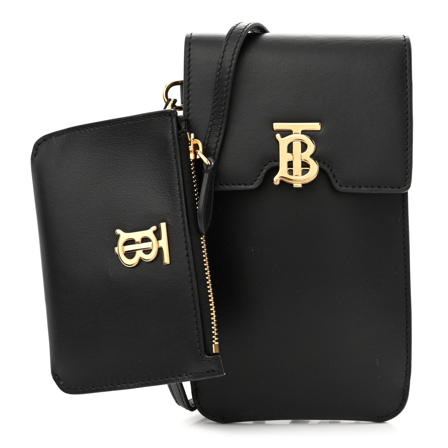 Smooth Calfskin TB Robin Multi Pouch Black