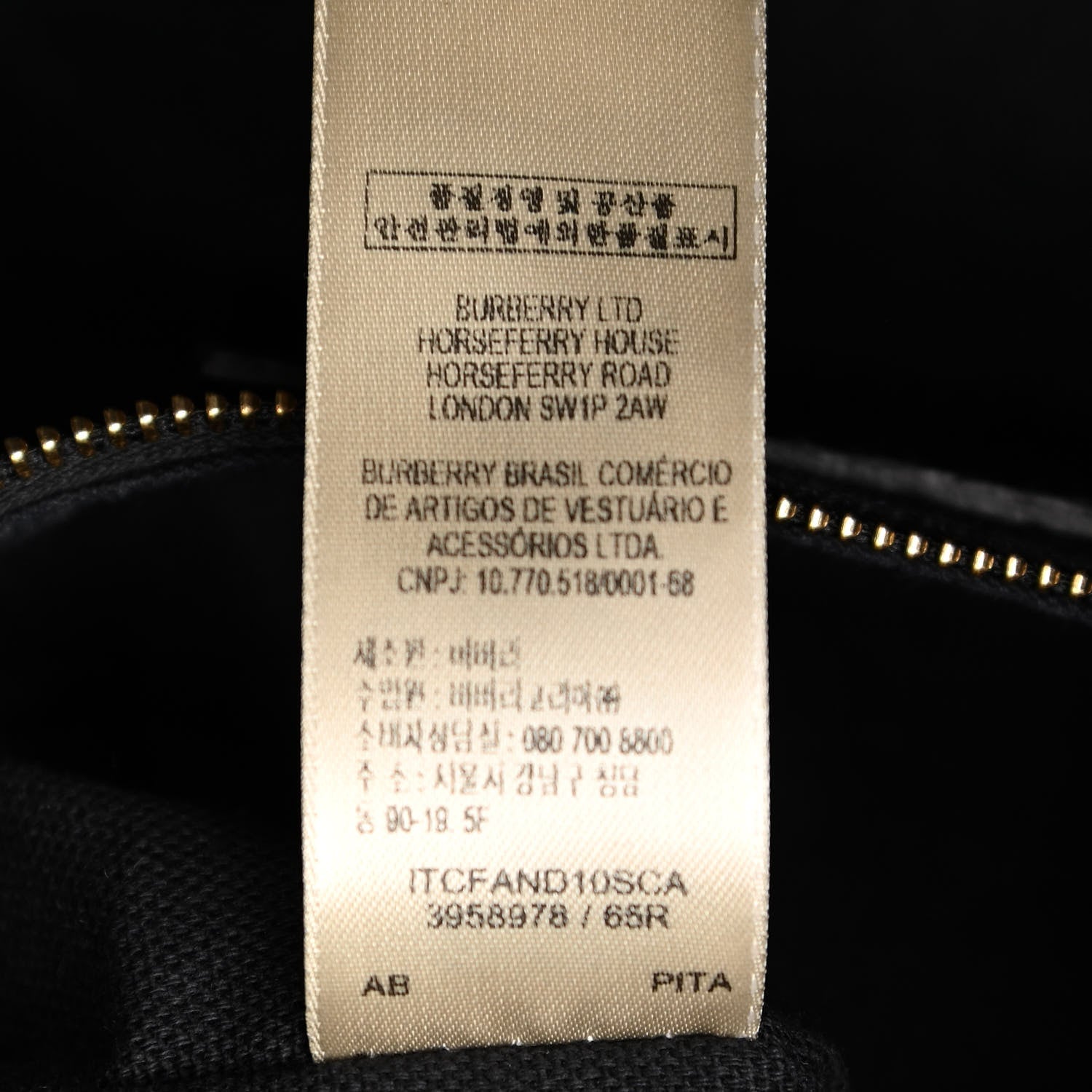 Burberry Derby Calfskin House Check Medium Banner Tote Black 7 of 11
