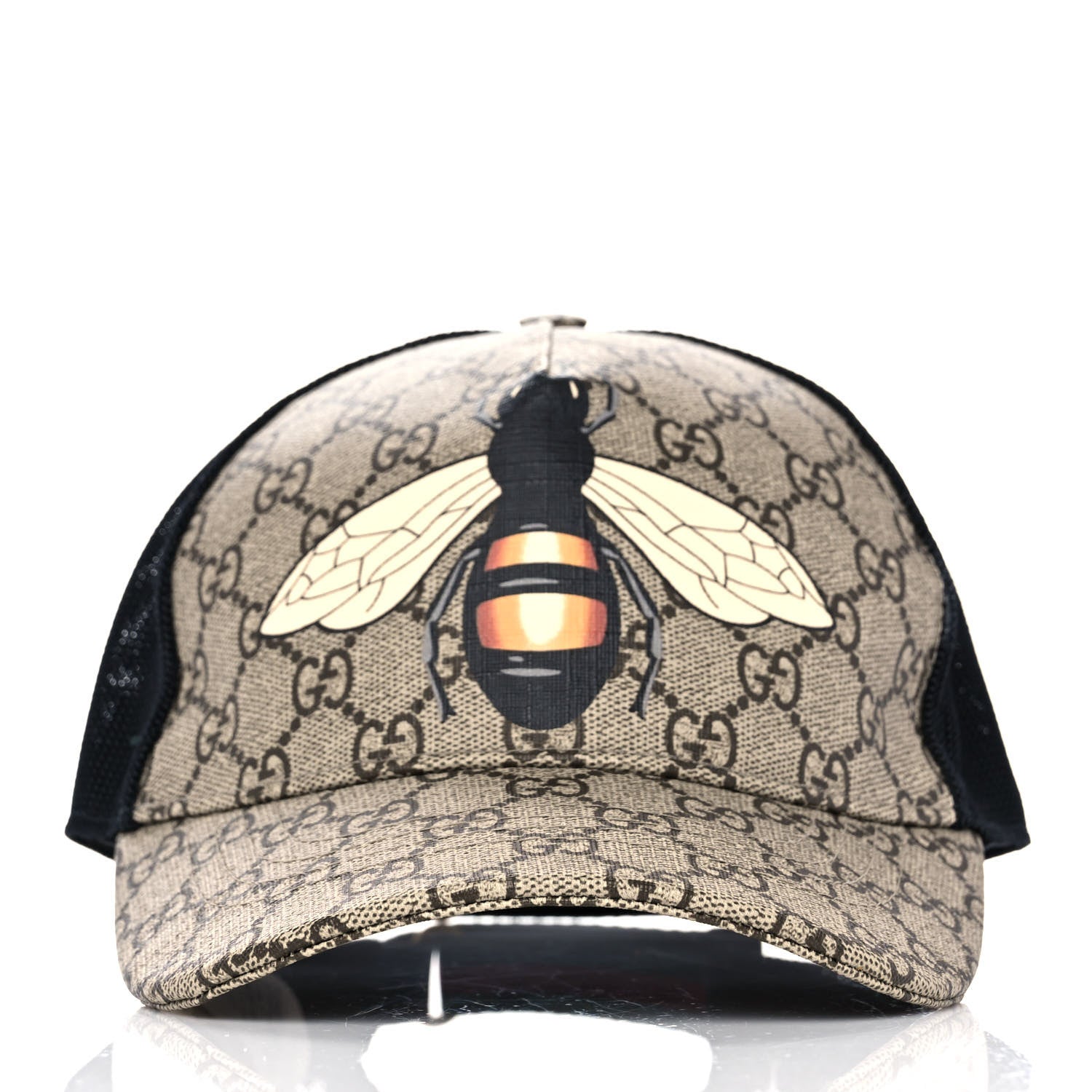 Gucci GG Supreme Monogram Bee Print Baseball Hat M Beige 2 of 6
