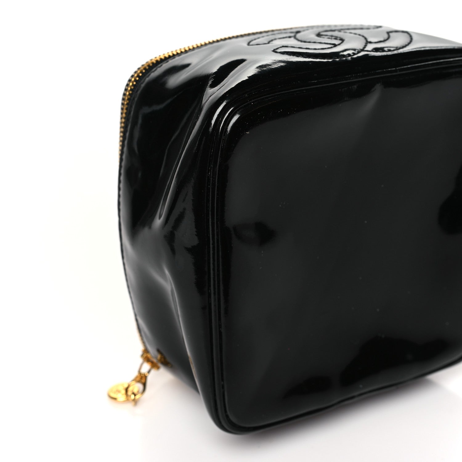 Chanel Patent Vanity Cosmetic Case Black 9 of 10