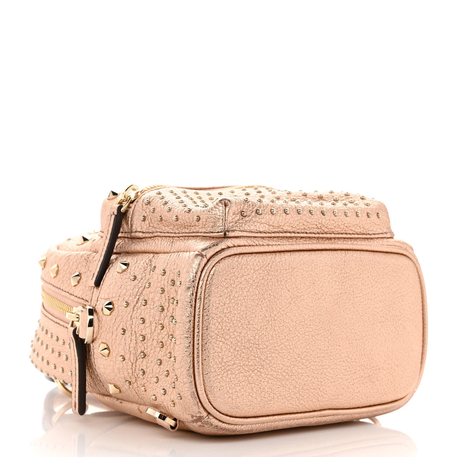 MCM Metallic Calfskin Stud X-Mini Stark Bebe Boo Backpack Champagne Gold 4 of 11
