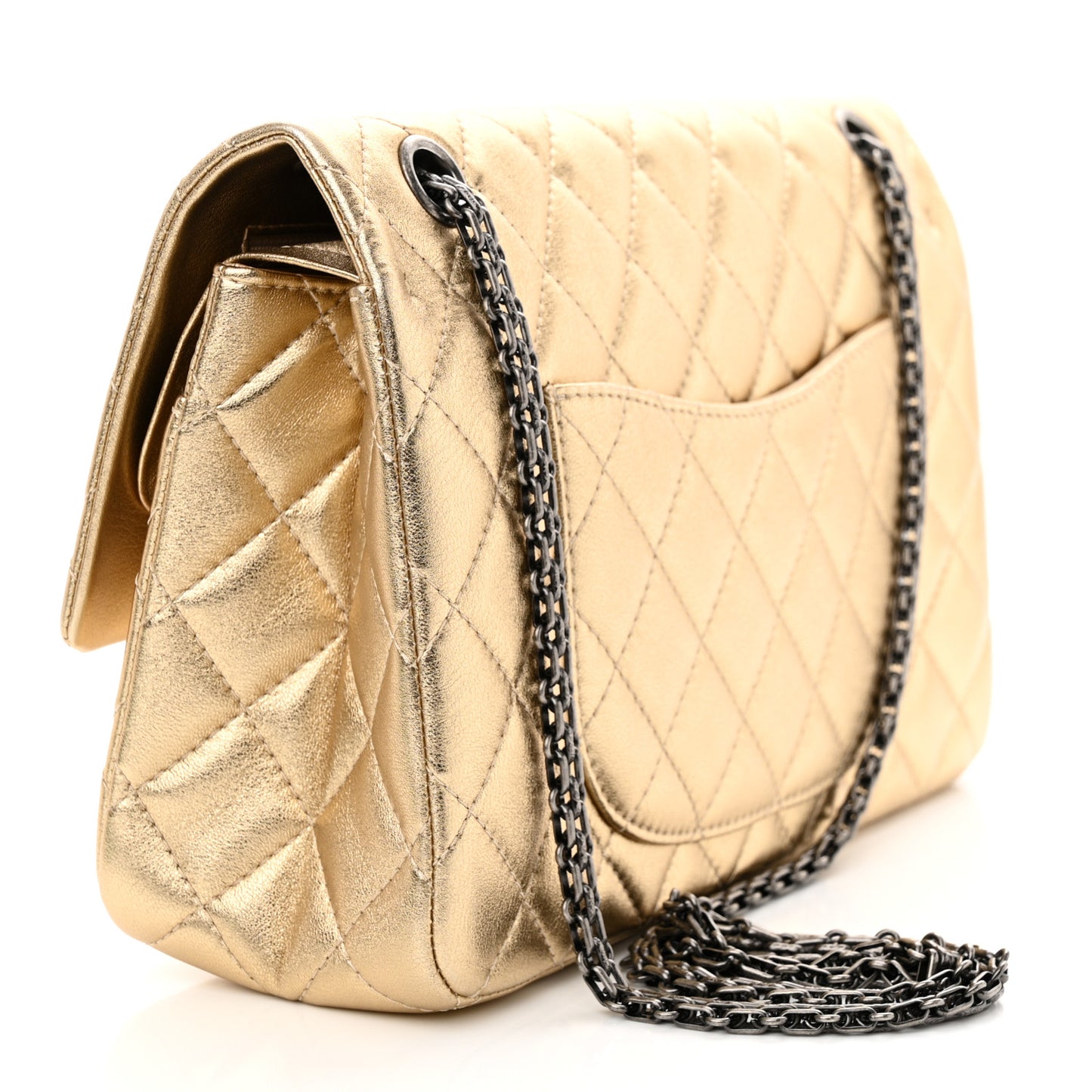 Metallic Calfskin Quilted 2.55 Reissue 226 Flap Gold