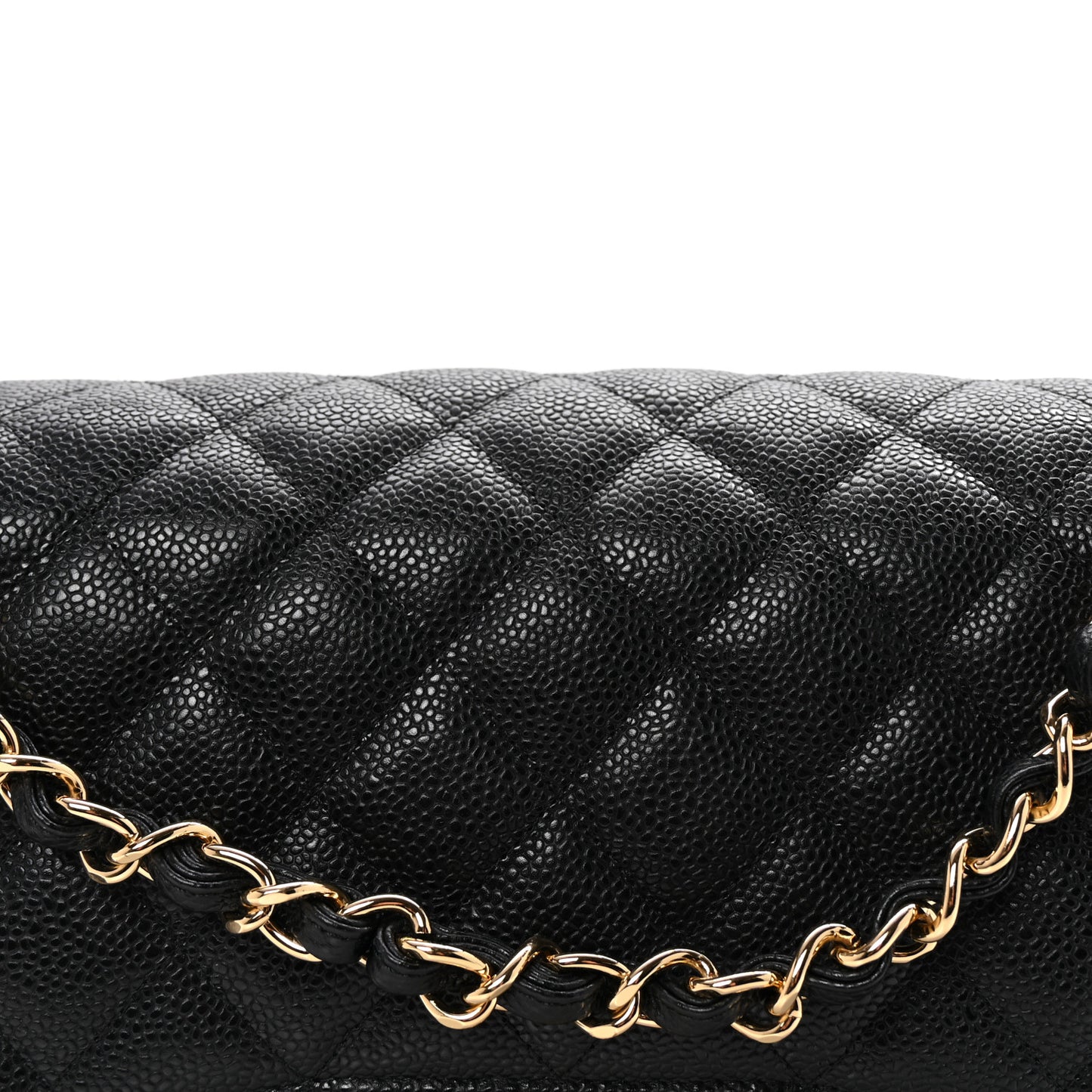 Caviar Quilted Jumbo Double Flap Black