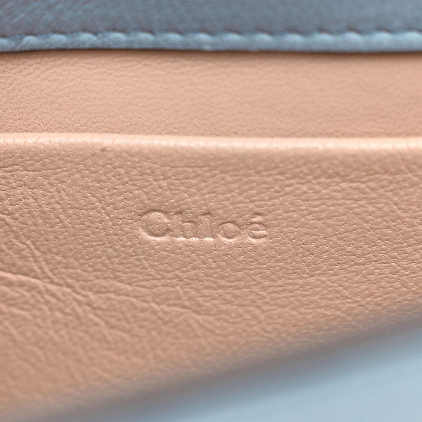 Calfskin Small Nile Bracelet Minaudiere Bag Washed Blue