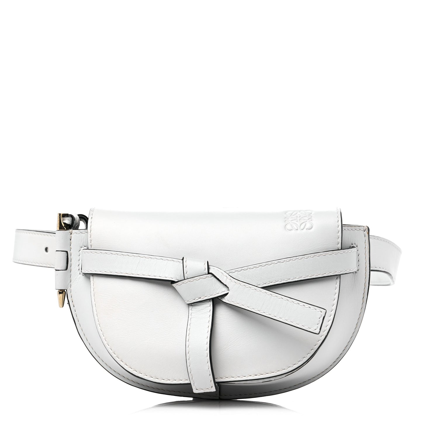 Calfskin Mini Gate Belt Bag White