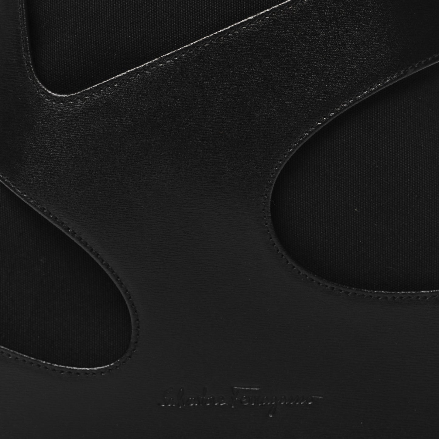 Calfskin Cut Out Top Handle Black
