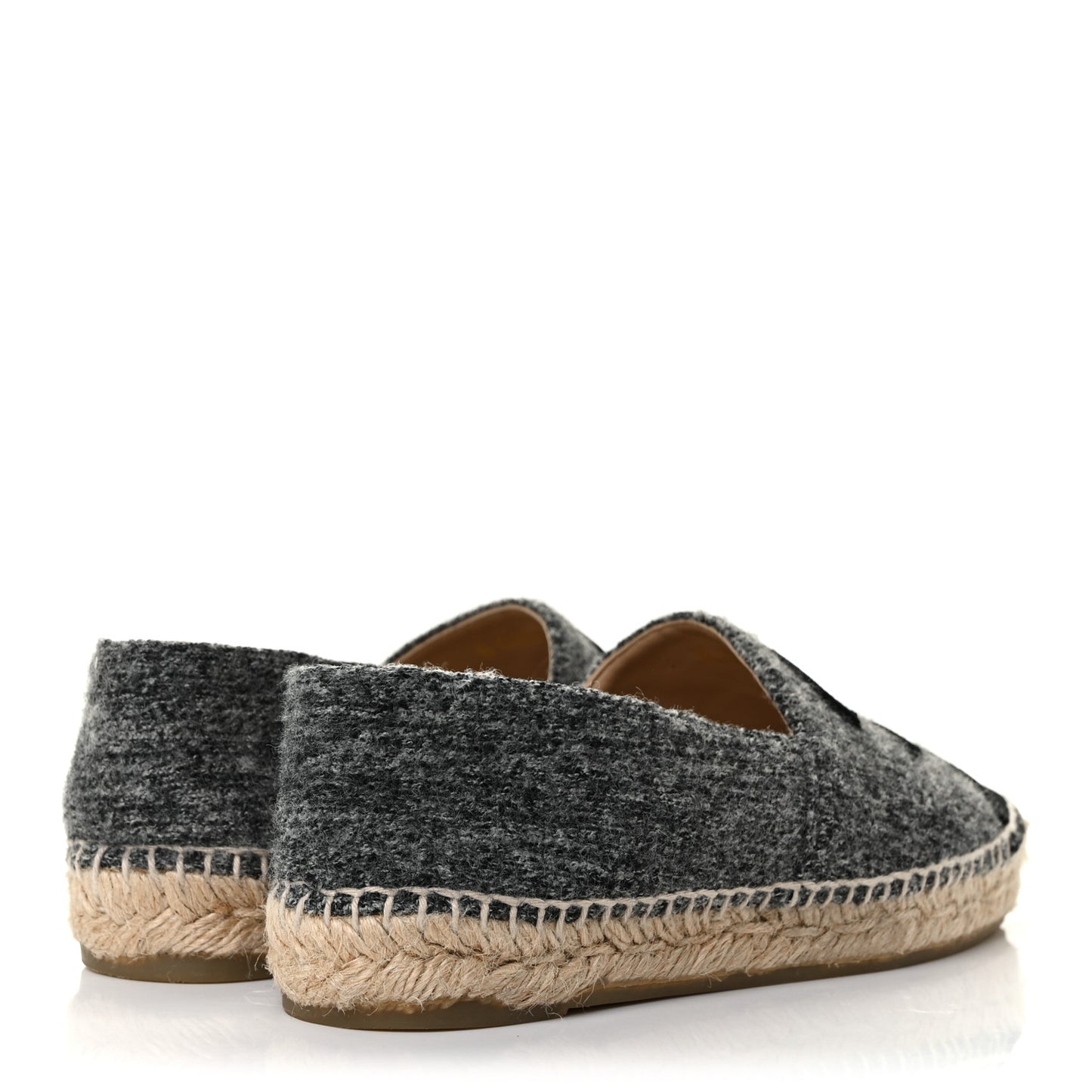 Wool Velvet CC Espadrilles 36 Black
