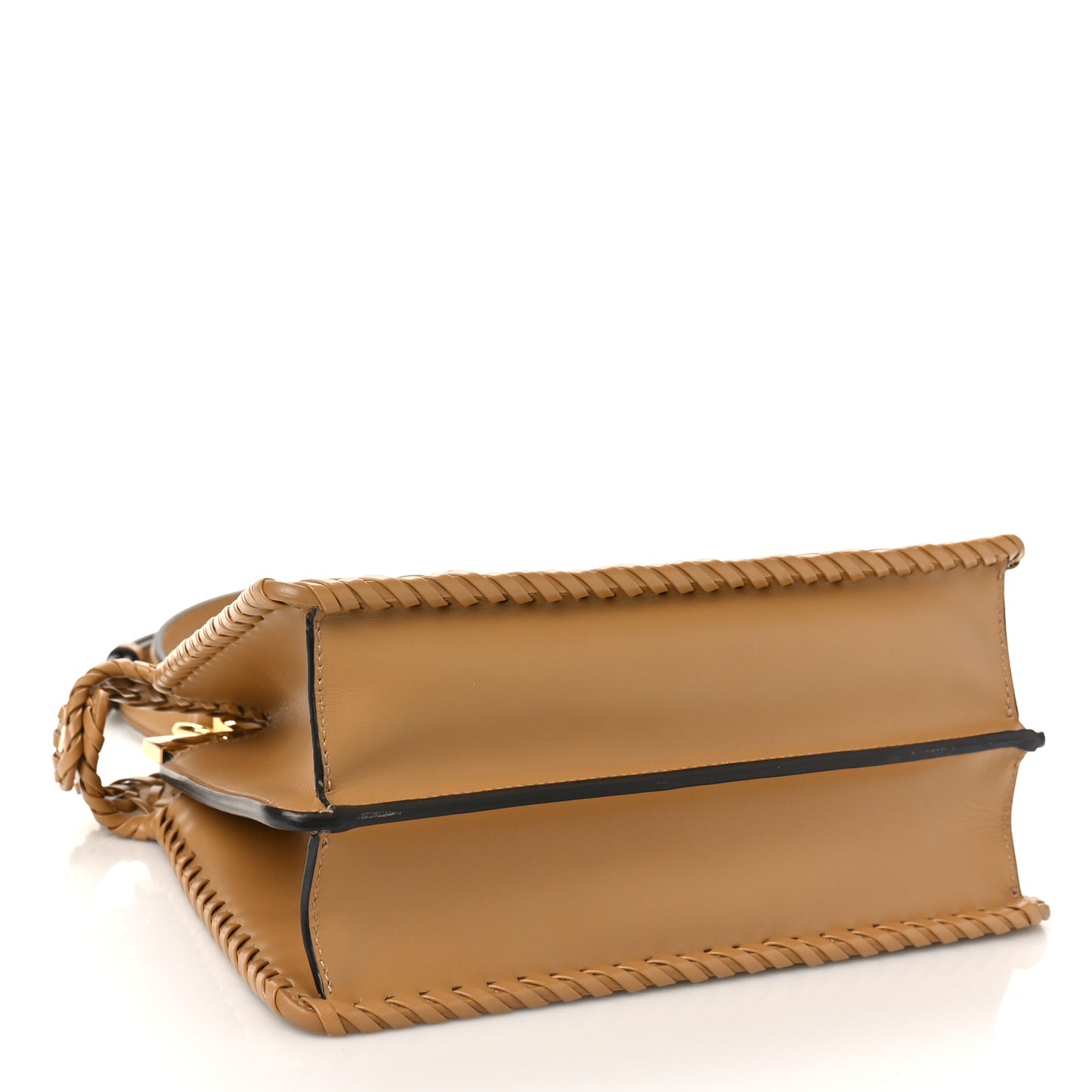 Vitello King Shiny Nappa Intreccio Small Peekaboo I SEE U Satchel Miele Scuro