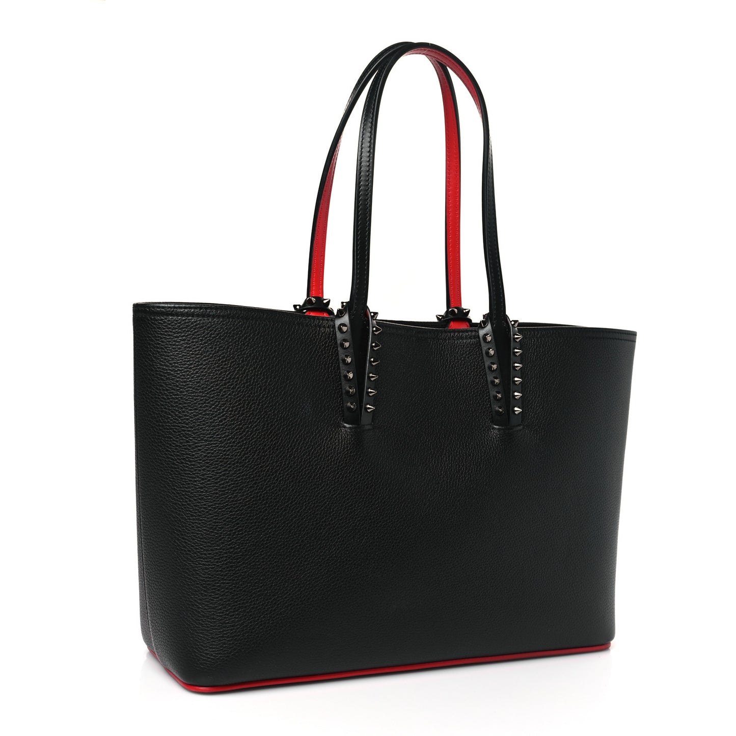 Calfskin Empire Spikes Small East West Cabata Tote Black