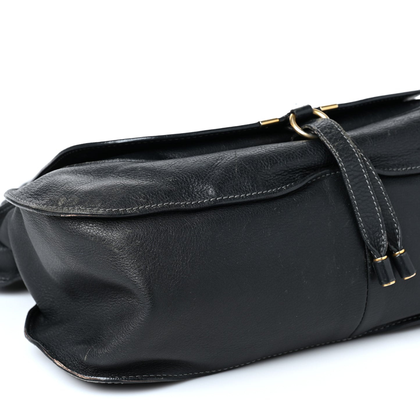 Calfskin Large Marcie Satchel Black