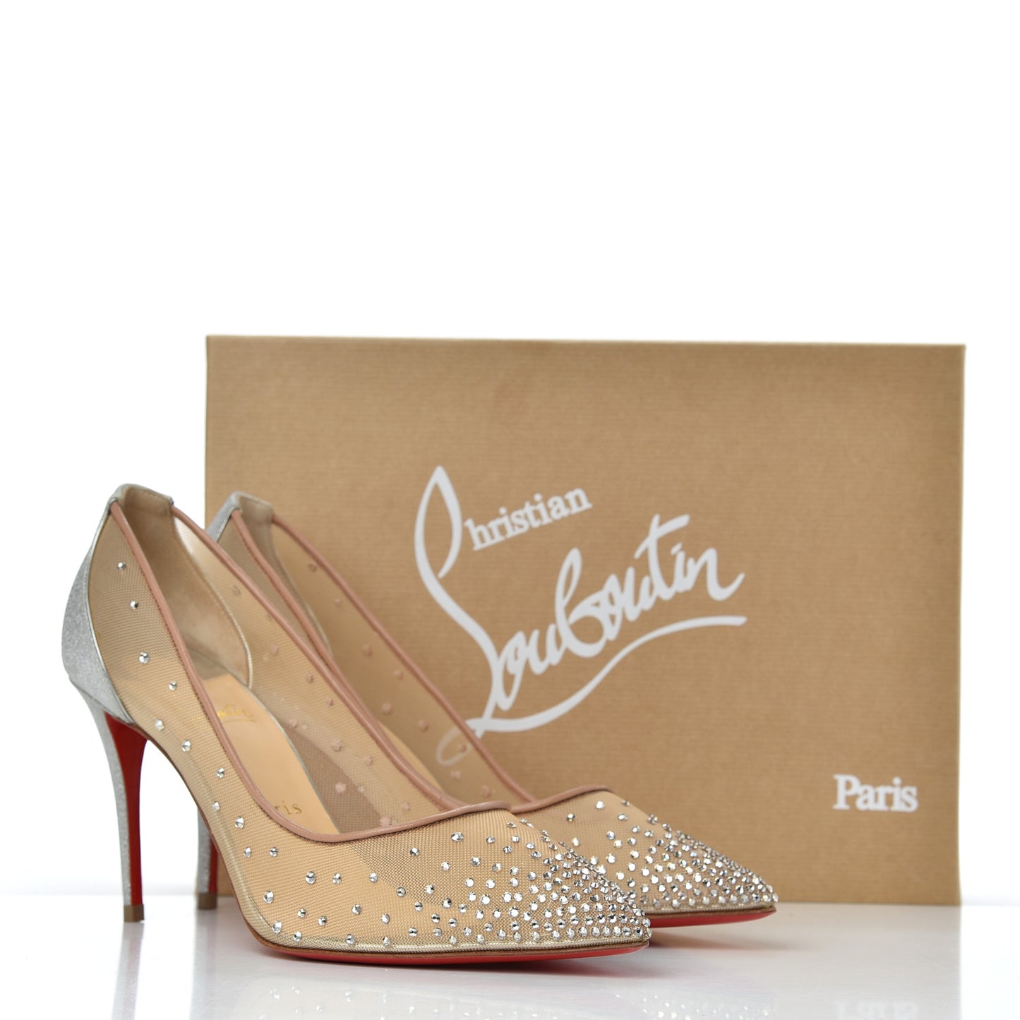 Rete Glitter Mini Specchio Strass Follies 85 Pumps 39.5 Version Silver
