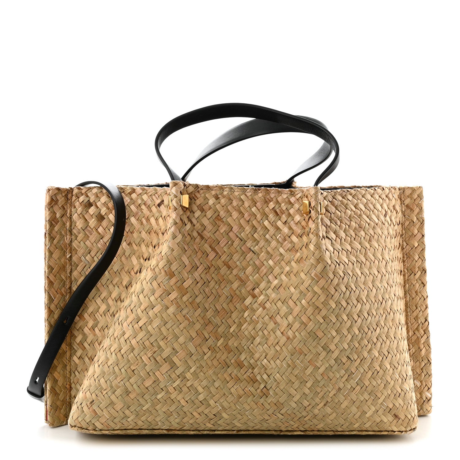 Valentino Garavani Raffia Medium Vlogo Escape Shopper Natural