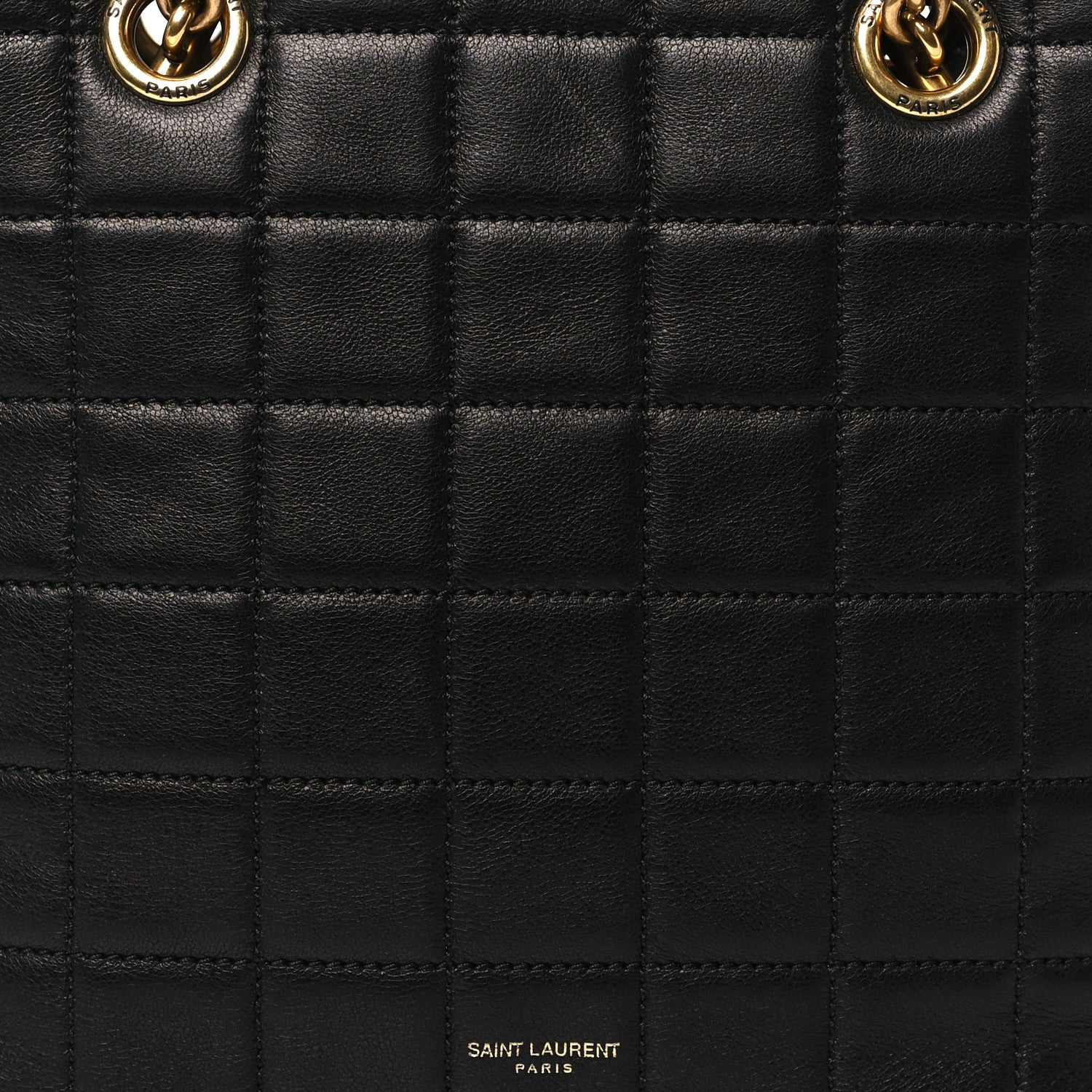 Saint Laurent Lambskin Carre Quilted Mini Shopping Bag Black 8 of 10