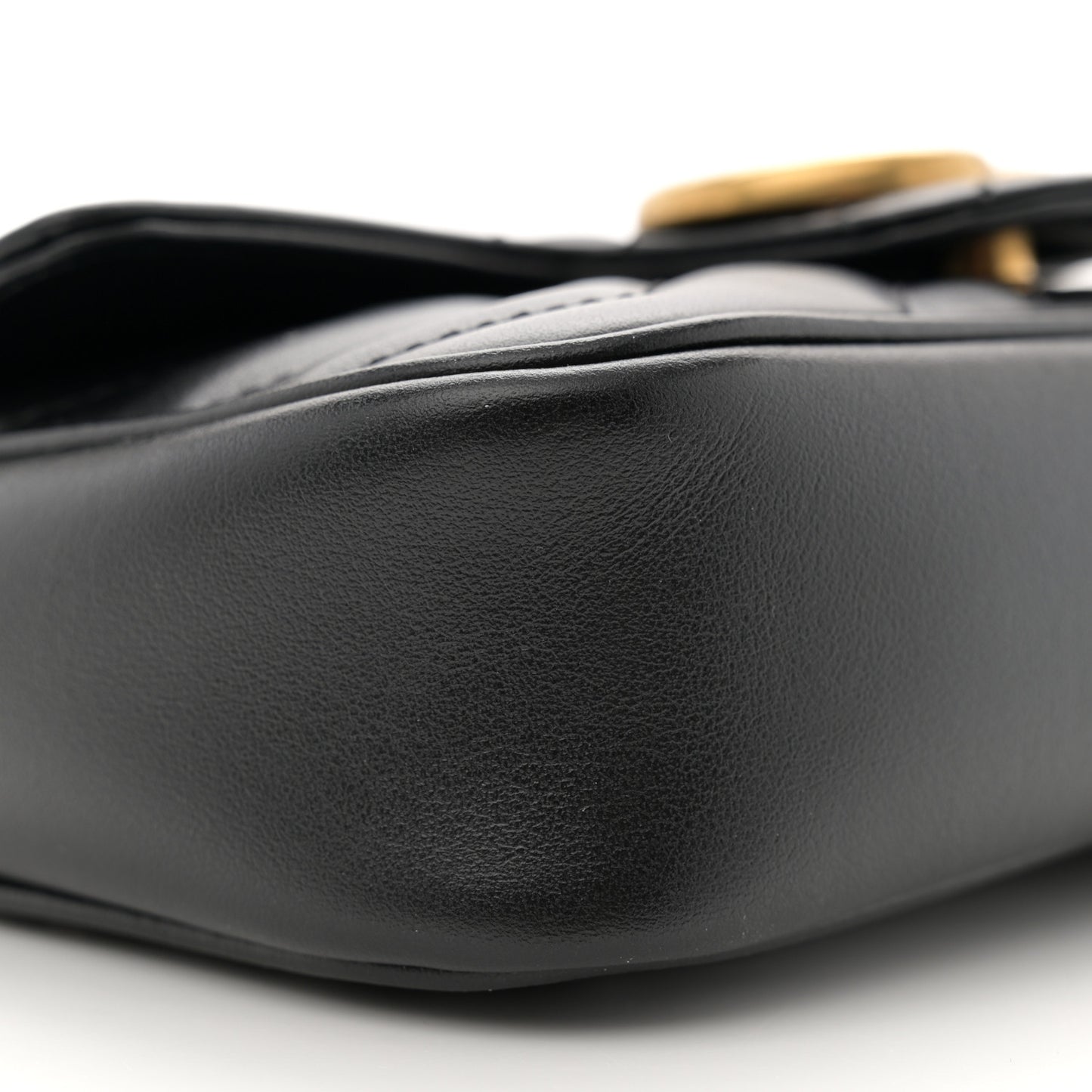 Calfskin Matelasse Super Mini GG Marmont Shoulder Bag Black