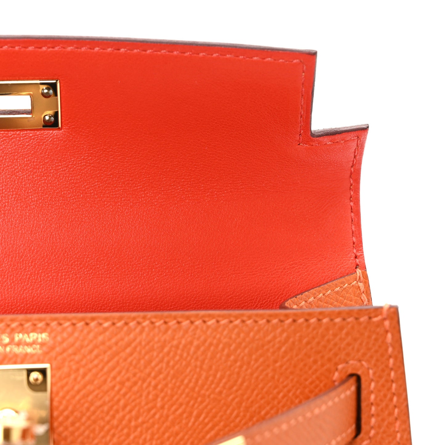Epsom Horseshoe Mini Kelly Sellier 20 Orange Rouge Casaque