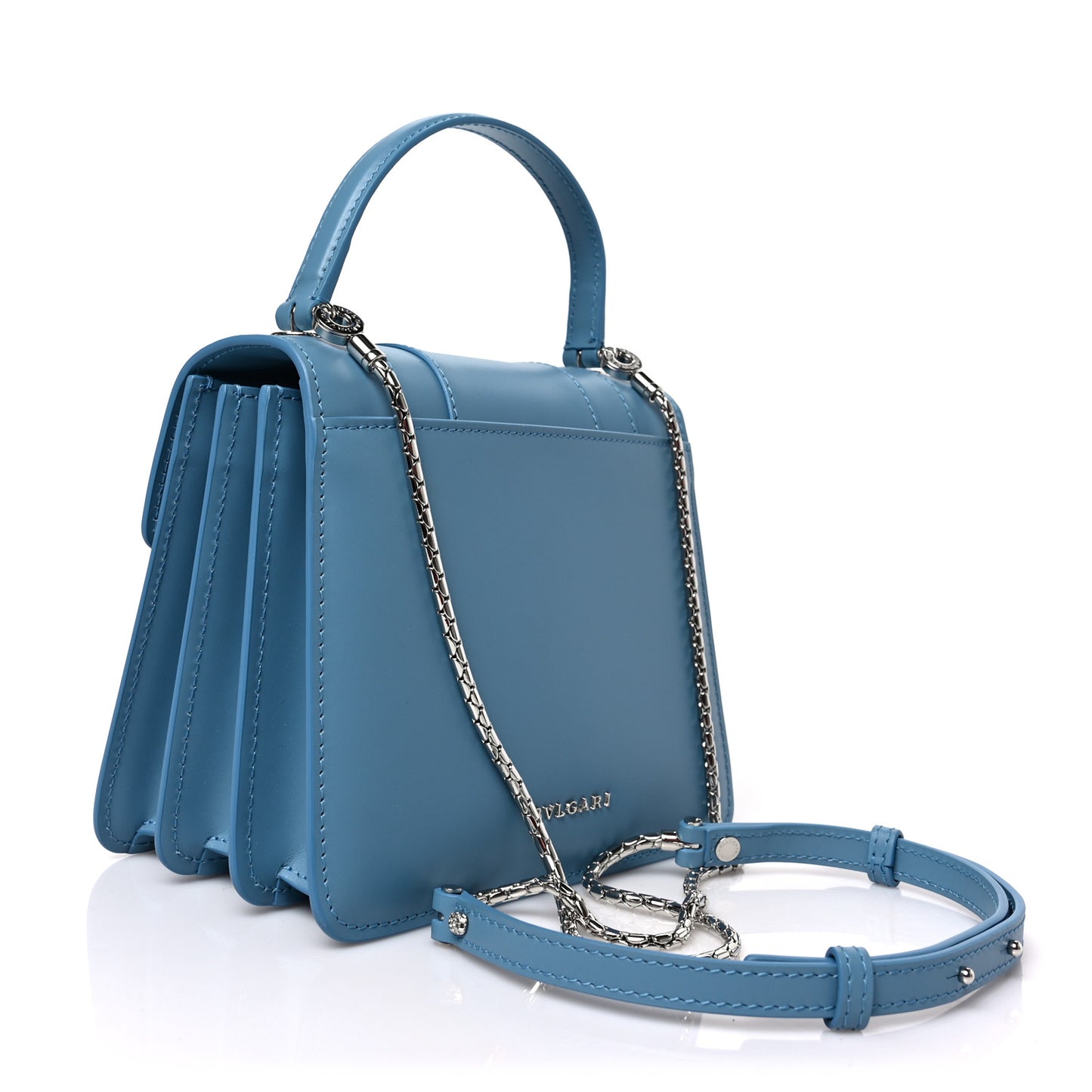 Calfskin Serpenti Forever Top Handle Blue