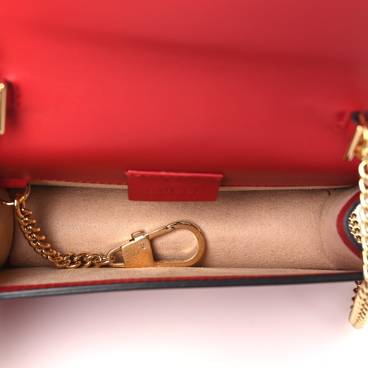 Gucci Calfskin Super Mini Sylvie Chain Shoulder Bag Hibiscus Red 5 of 13
