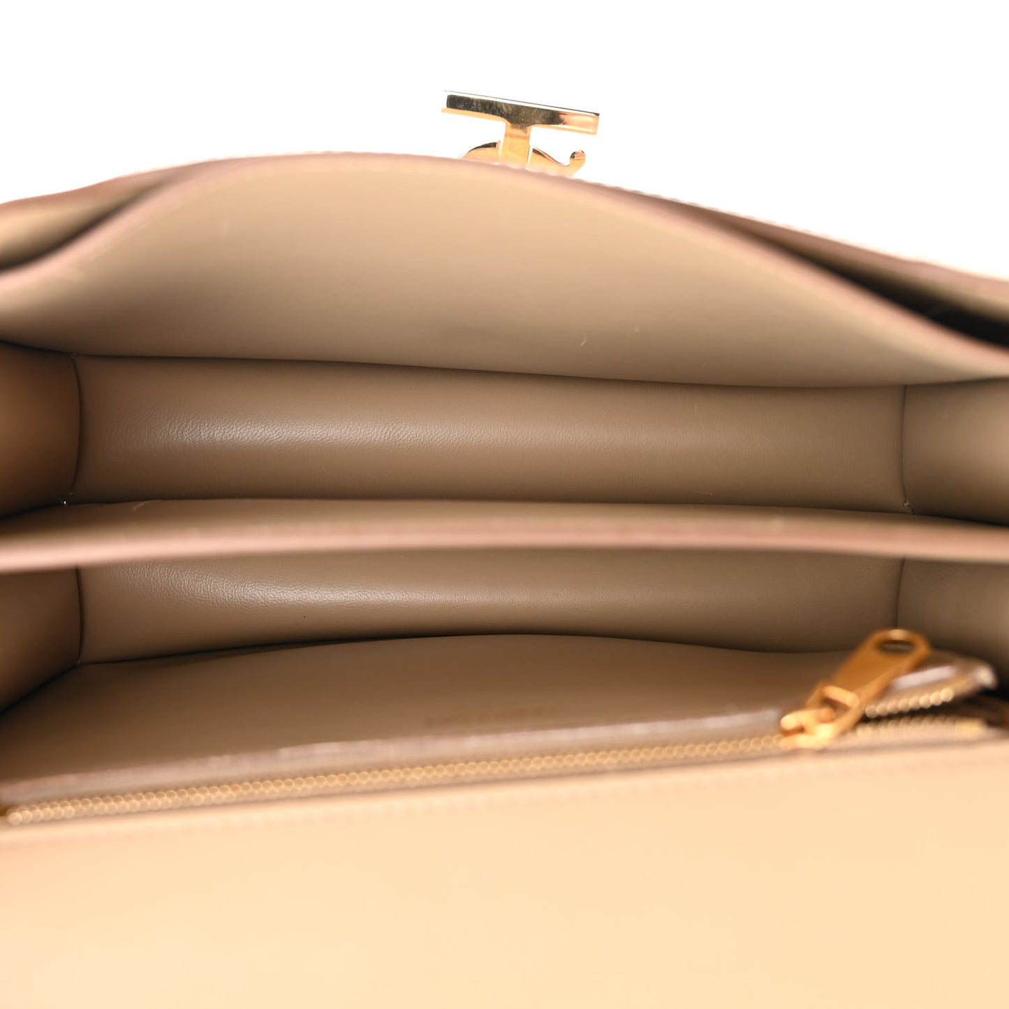 Calfskin Monogram Embossed Medium TB Chain Bag Honey