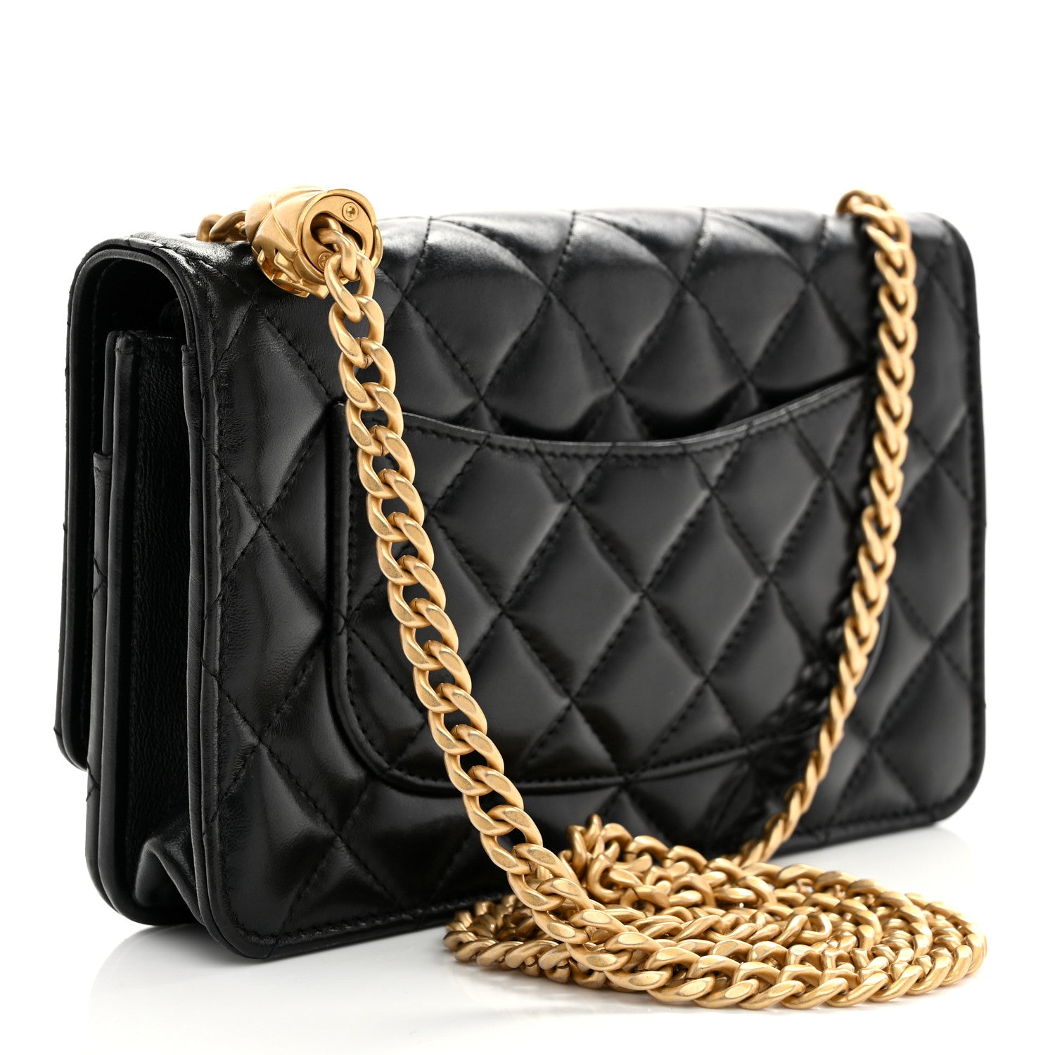 Chanel Lambskin Quilted Pillow Crush Wallet On Chain WOC Black 3 of 11