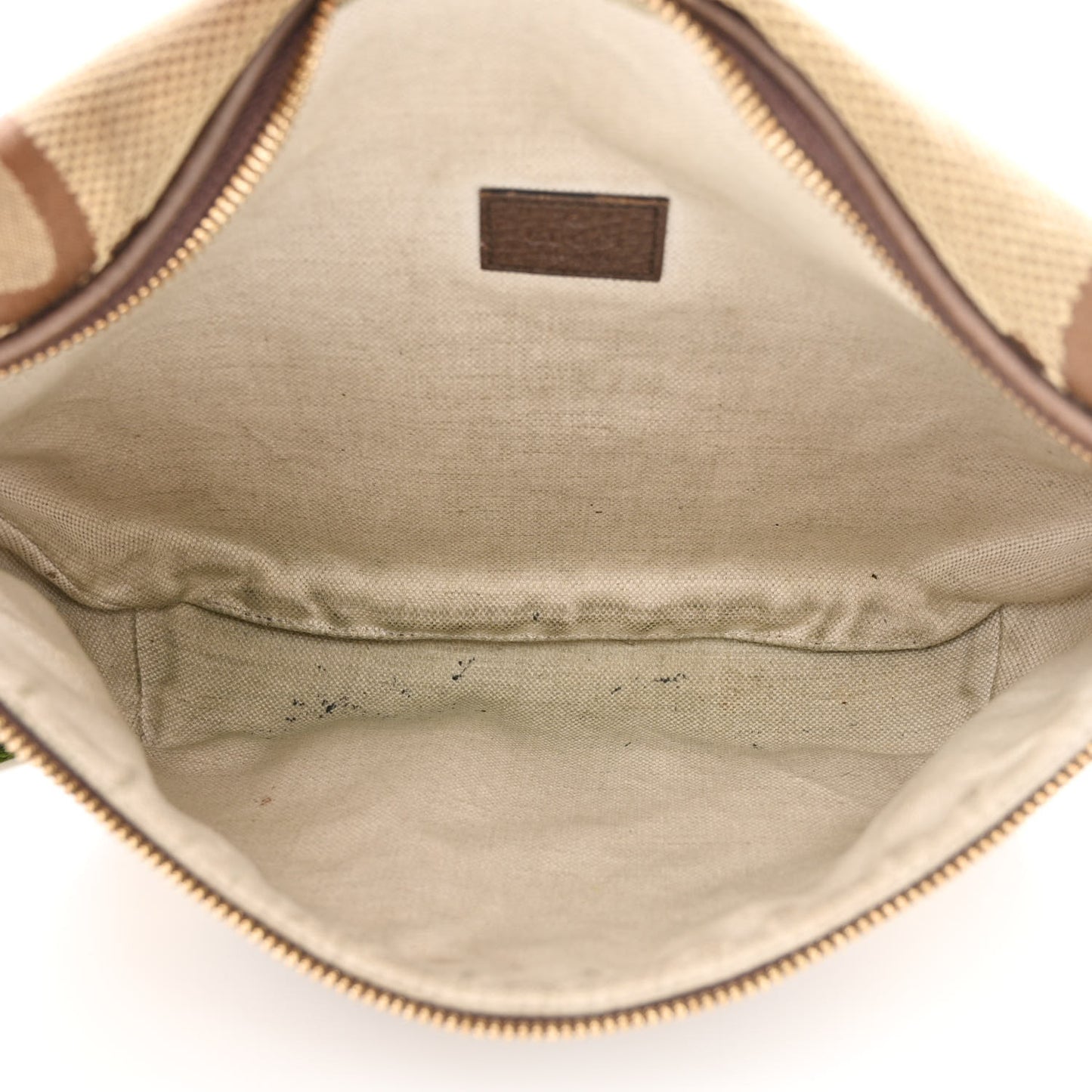 Monogram Jumbo GG Textured Dollar Calfskin Web Belt Bag Camel Ebony New Acero