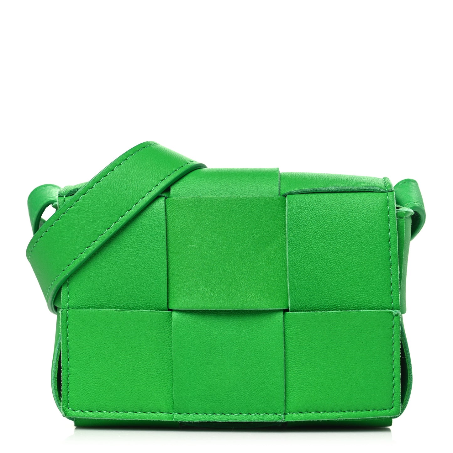 Lambskin Maxi Intrecciato Extra Mini Cassette Crossbody Bag Parakeet