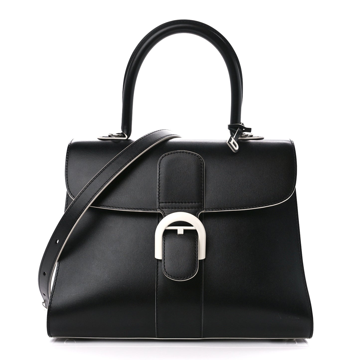 Box Calfskin MM Brillant Clouds Satchel Black Ciel